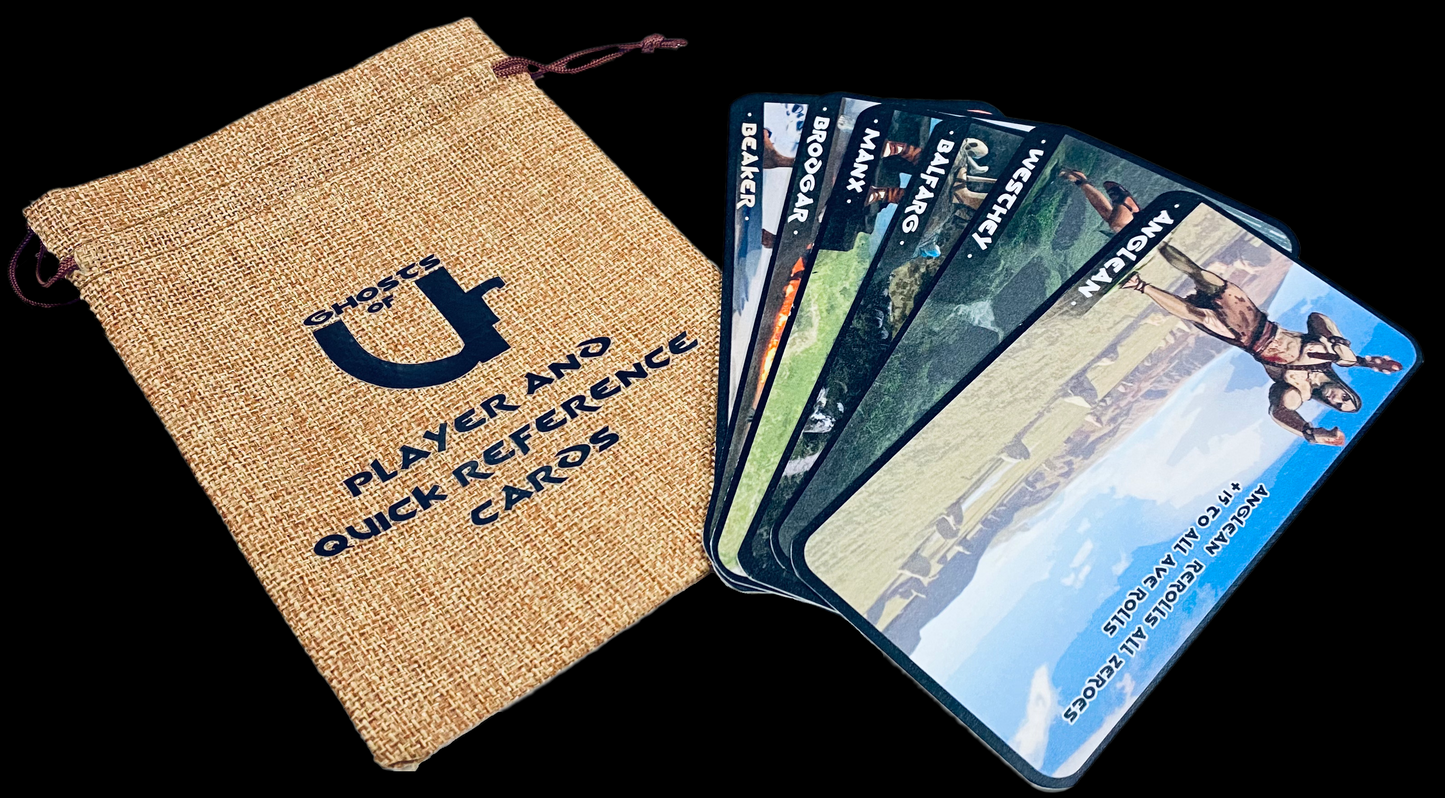 Set of 6 Player Cards with Burlap bag